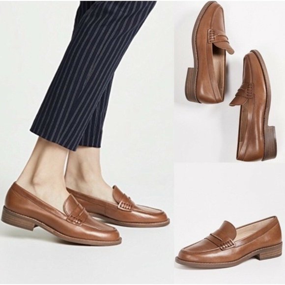 Madewell Shoes - Madewell Womens The Elinor Leather Loafer Size 6 Chestnut Brown Slip on Shoes